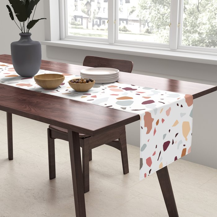 Terrazzo marble pattern Table Runner Gallery Image 2