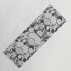 Vintage bohemian black white roses country floral Yoga Mat Gallery Image 1