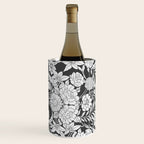 Vintage bohemian black white roses country floral Wine Chiller Gallery Image 1
