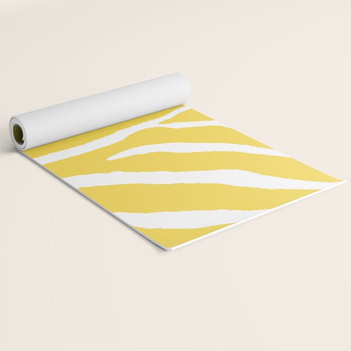 Zebra Wild Animal Print 240 Yellow Yoga Mat Gallery Image 2