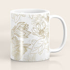 Elegant modern white faux gold marble floral Coffee Mug Gallery Image 1