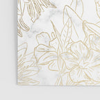 Elegant modern white faux gold marble floral Poster Gallery Image 3