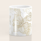 Elegant modern white faux gold marble floral Coffee Mug Gallery Image 4