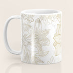 Elegant modern white faux gold marble floral Coffee Mug Gallery Image 3