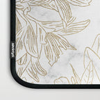 Elegant modern white faux gold marble floral Laptop Sleeve Gallery Image 3