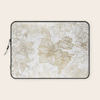 Elegant modern white faux gold marble floral Laptop Sleeve Gallery Image 1