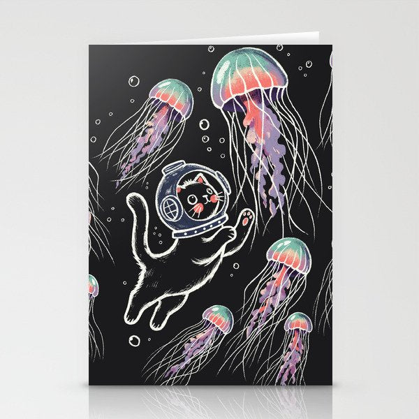 Jellyfish diver Stationery Card Gallery Image 2