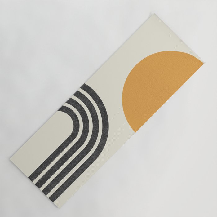 Mid century modern Sun and Rainbow Yoga Mat Gallery Image 1