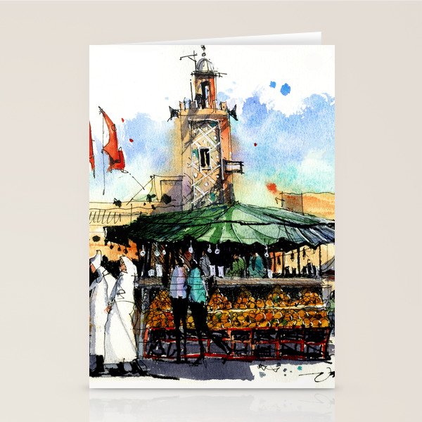 Market Stall, Jemaa el-Fnaa, Marrakesh Stationery Card Gallery Image 2