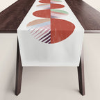 Hand-Drawn Geometric Circles with Stripes Table Runner Gallery Image 1