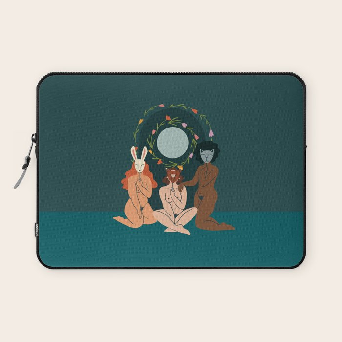 Spring Ritual // Women with animal masks Laptop Sleeve Gallery Image 1