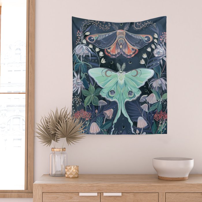 Luna Moth Wall Tapestry Gallery Image 2