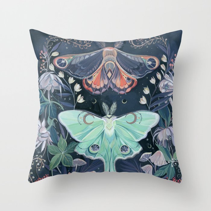Luna Moth Throw Pillow Gallery Image 6