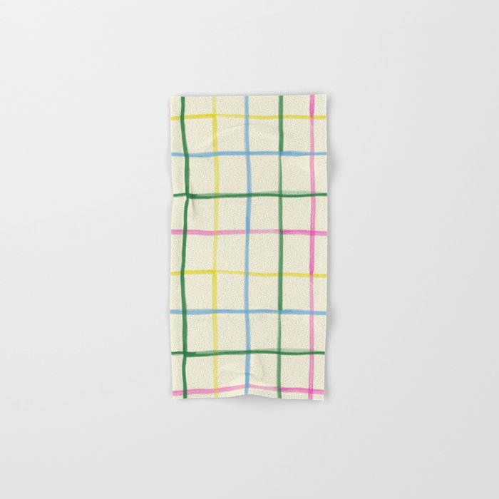 Abstract Tennis Net Pattern in Cream Bath Towel Gallery Image 1