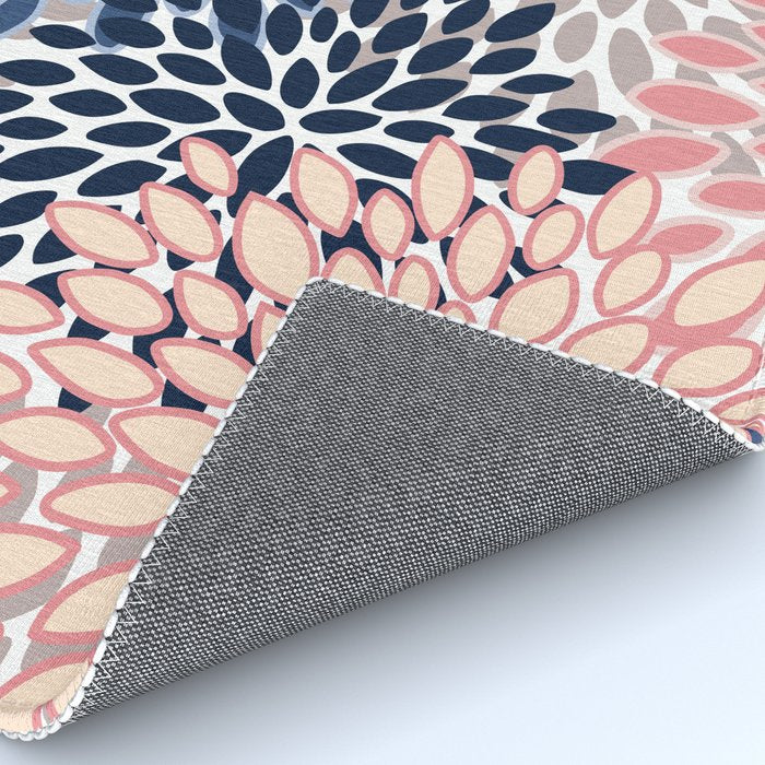 Floral Blooms, Pink, Blue, Gray Rug Gallery Image 4