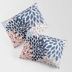Floral Blooms, Pink, Blue, Gray Pillow Sham Gallery Image 3