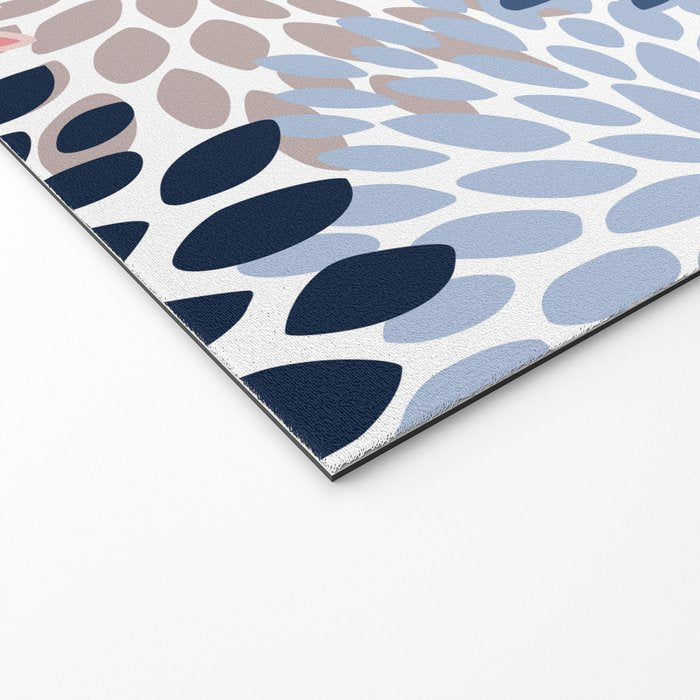 Floral Blooms, Pink, Blue, Gray Welcome Mat Gallery Image 2