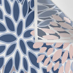 Floral Blooms, Pink, Blue, Gray Wall Tapestry Gallery Image 3