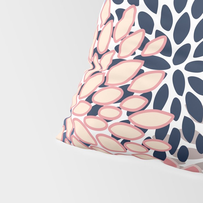 Floral Blooms, Pink, Blue, Gray Pillow Sham Gallery Image 4