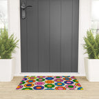 Colorful Flowers Happy Retro Pattern Welcome Mat Gallery Image 3