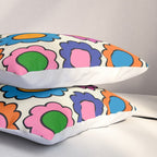 Colorful Flowers Happy Retro Pattern Pillow Sham Gallery Image 3