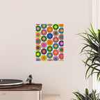 Colorful Flowers Happy Retro Pattern Poster Gallery Image 2