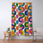Colorful Flowers Happy Retro Pattern Window Curtain Gallery Image 5