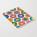 Colorful Flowers Happy Retro Pattern Notebook Gallery Image 2