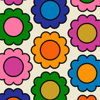 Colorful Flowers Happy Retro Pattern Coffee Mug Gallery Image 2