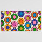 Colorful Flowers Happy Retro Pattern Desk Mat Gallery Image 3