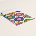 Colorful Flowers Happy Retro Pattern Yoga Mat Gallery Image 2