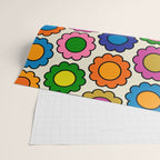 Colorful Flowers Happy Retro Pattern Wrapping Paper Gallery Image 2