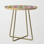 Colorful Flowers Happy Retro Pattern Side Table Gallery Image 1