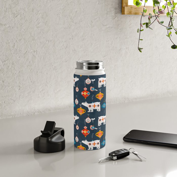 Christmas Retro decorations no2 Water Bottle Gallery Image 4