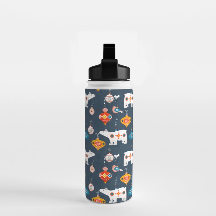 Christmas Retro decorations no2 Water Bottle Gallery Image 2