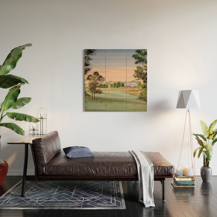 Hamilton Farm Golf Club Highlands Course 18th hole Wood Wall Art Gallery Image 2