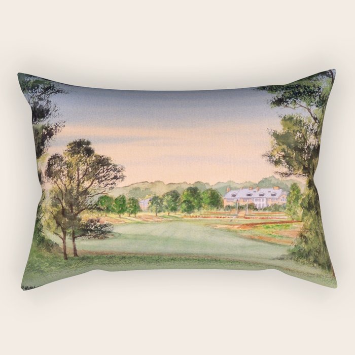 Hamilton Farm Golf Club Highlands Course 18th hole Rectangular Pillow Gallery Image 1