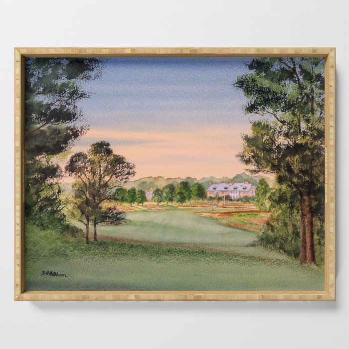Hamilton Farm Golf Club Highlands Course 18th hole Serving Tray Gallery Image 1