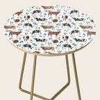 Hand-painted Cows and White Flowers with Blue Accents Side Table Gallery Image 2