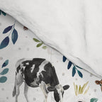 Hand-painted Cows and White Flowers with Blue Accents Comforter Gallery Image 4