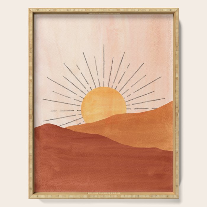 Terracotta sunrise Serving Tray Gallery Image 1