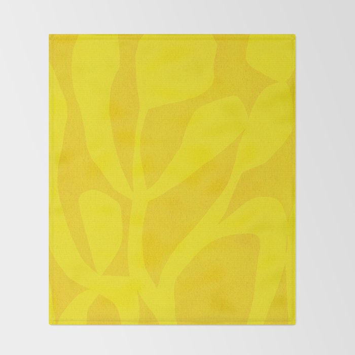 Abstract botanical- yellow gold  Throw Blanket Gallery Image 2