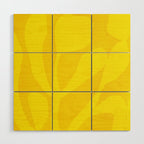 Abstract botanical- yellow gold  Wood Wall Art Gallery Image 1