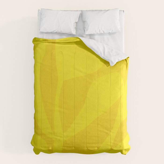 Abstract botanical- yellow gold  Comforter Gallery Image 6