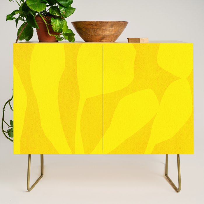 Abstract botanical- yellow gold  Credenza Gallery Image 1