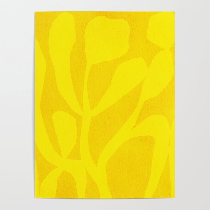 Abstract botanical- yellow gold  Poster Gallery Image 4