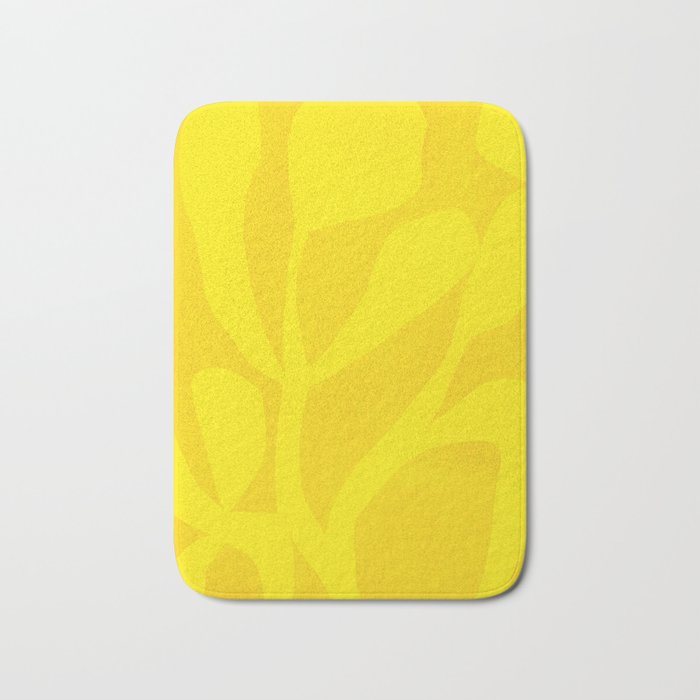 Abstract botanical- yellow gold  Bath Mat Gallery Image 1