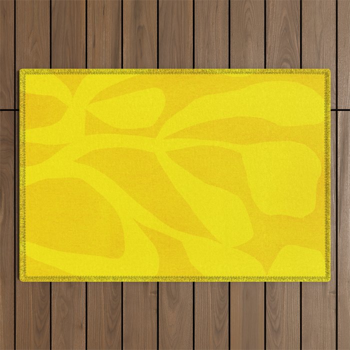 Abstract botanical- yellow gold  Outdoor Rug Gallery Image 1