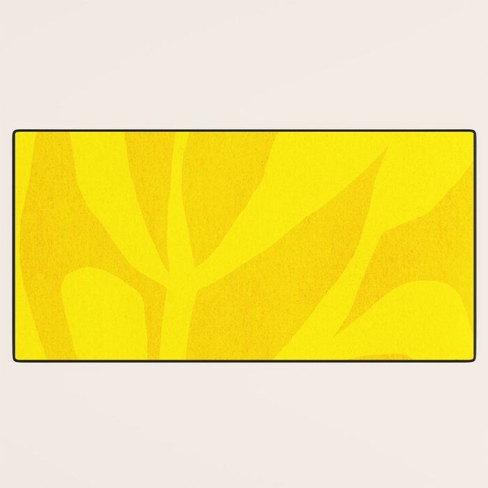Abstract botanical- yellow gold  Desk Mat Gallery Image 3