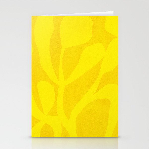 Abstract botanical- yellow gold  Stationery Card Gallery Image 2
